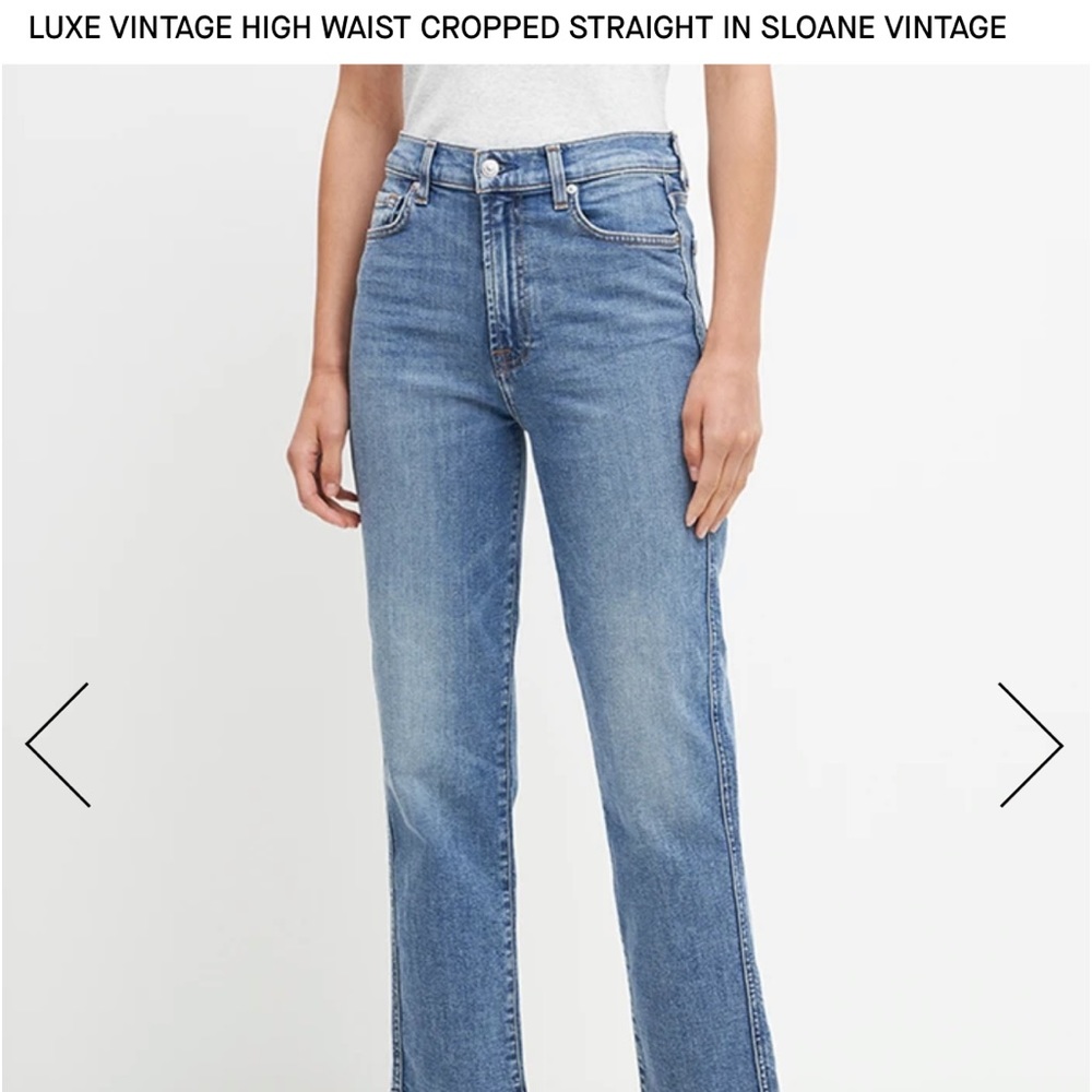 7forallmankind High Waist Straight Cropped Jean sz:25